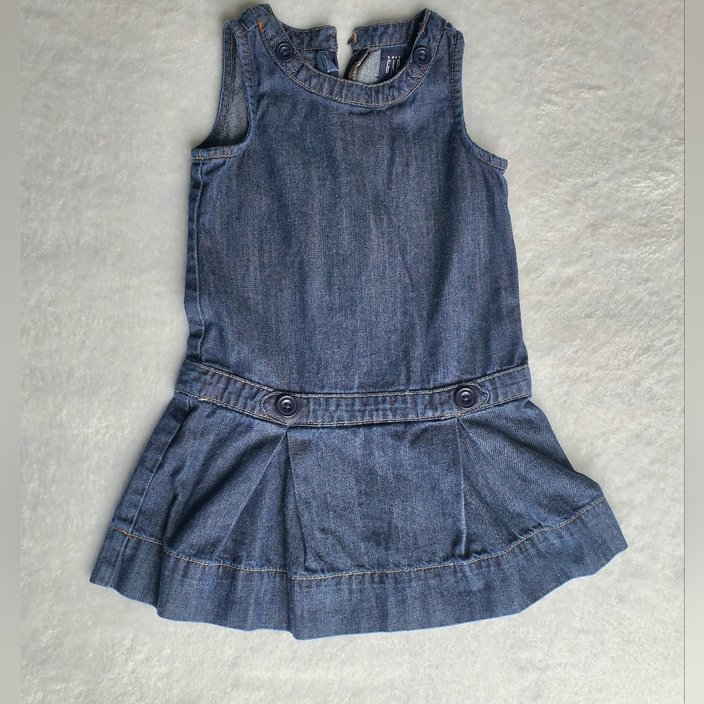 baby GAP Sleeveless Denim Dress - Dark Blue- Size 3Y